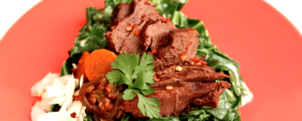 Slow-Cooked “Heart on Fire” with Creamed Kale