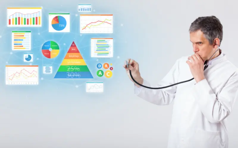 Nutritionist with nutrient intake concept