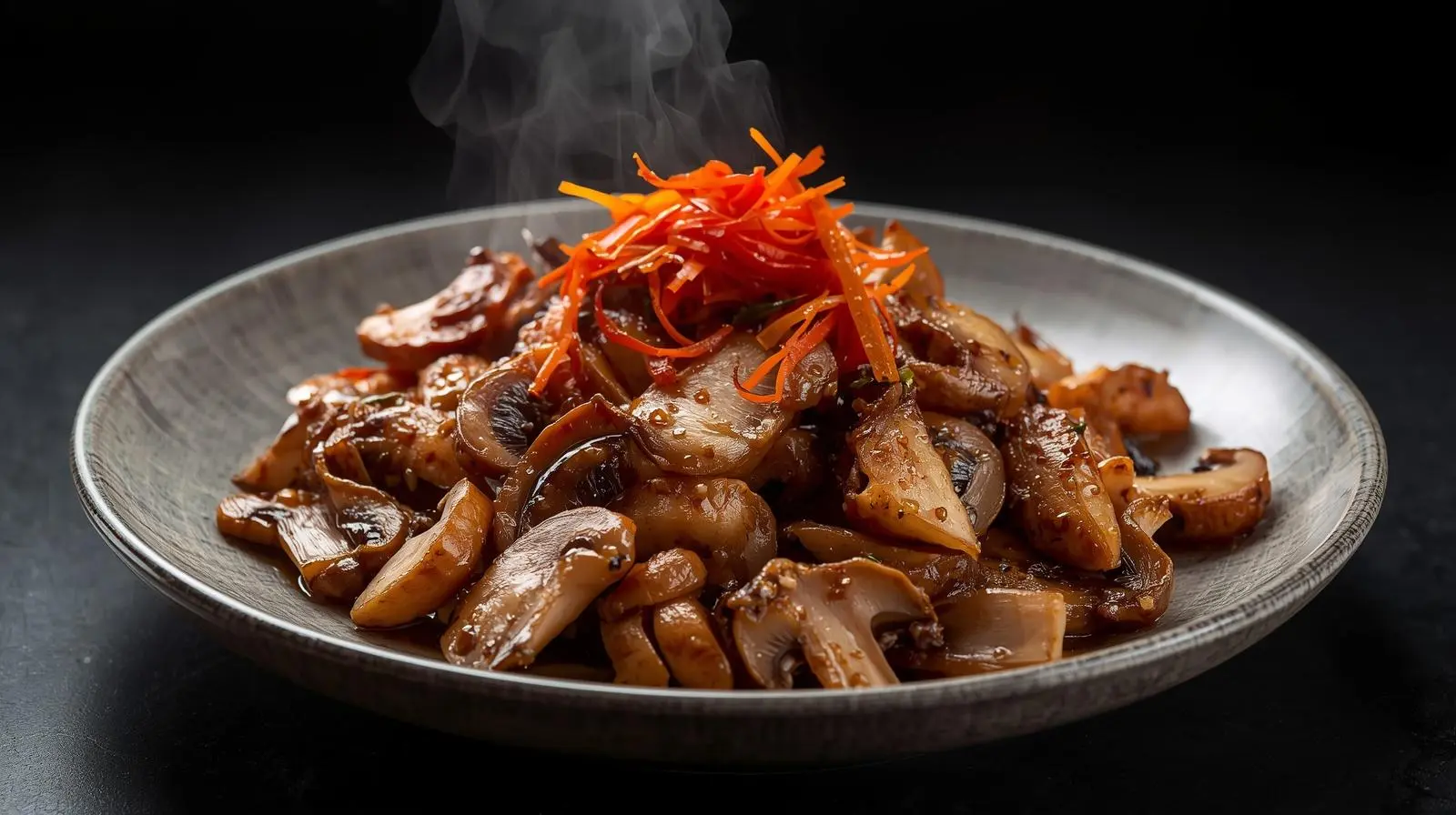 Stir-fried King Oyster Mushrooms with Sichuan Pickled Mustard healthy recipe shared by 5th Element Wellness in Fitzroy North supporting healthy eating and lifestyle habits