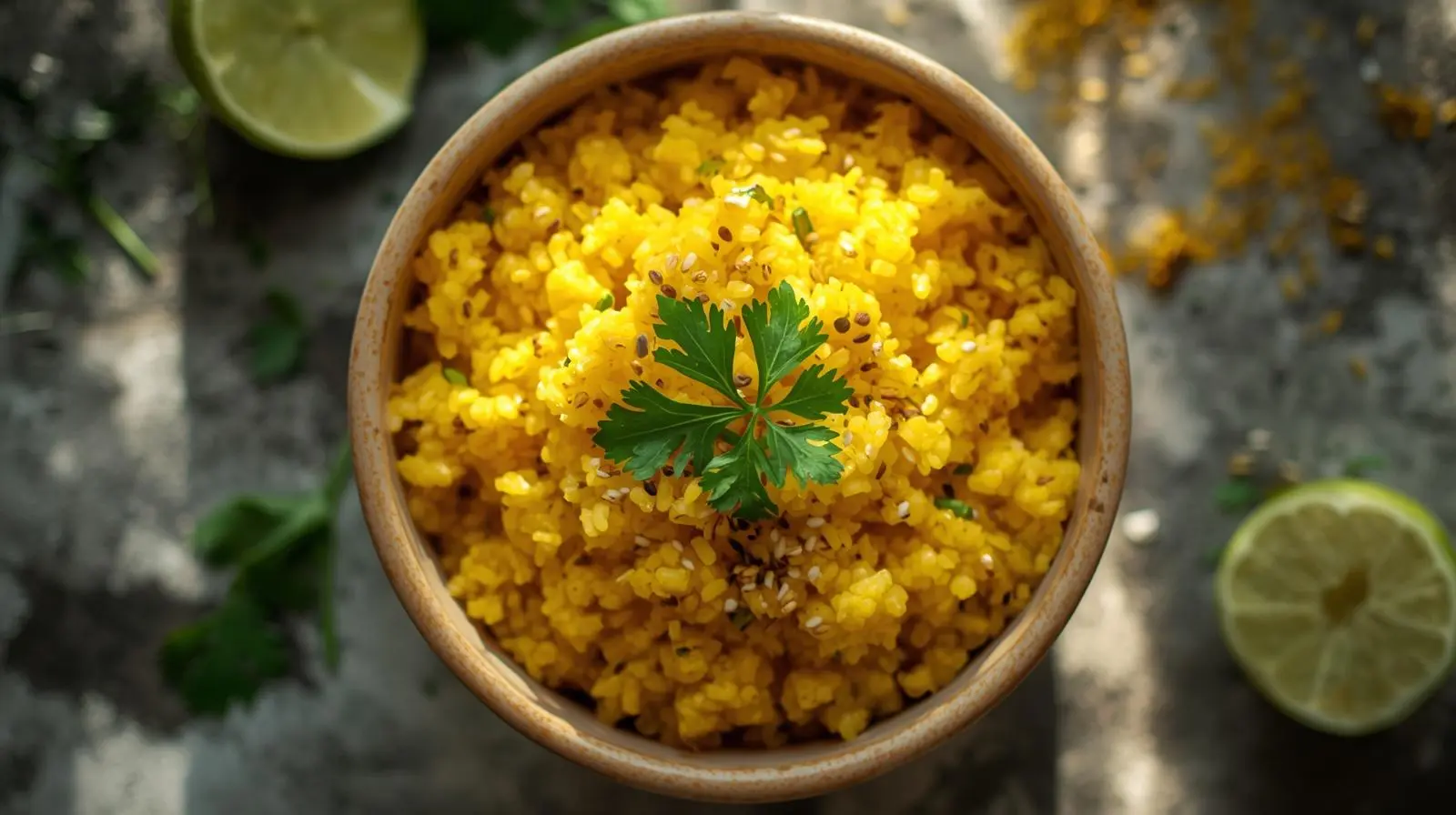 Turmeric Cauliflower Rice healthy recipe shared by 5th Element Wellness in Fitzroy North supporting healthy eating and lifestyle habits