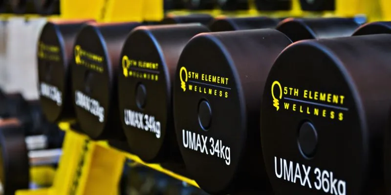 Dumbbell rack at 5th Element Wellness